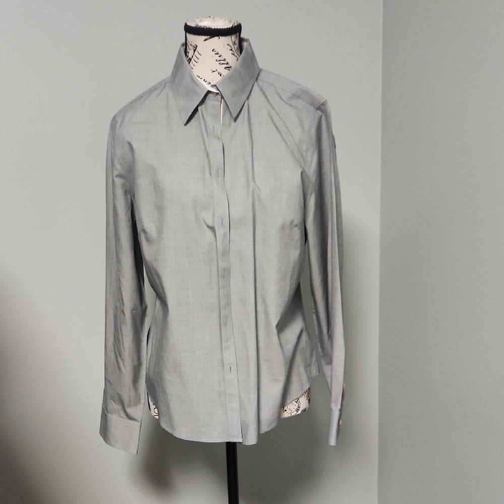 Talbots Classic Gray Women's Button Down Shirt